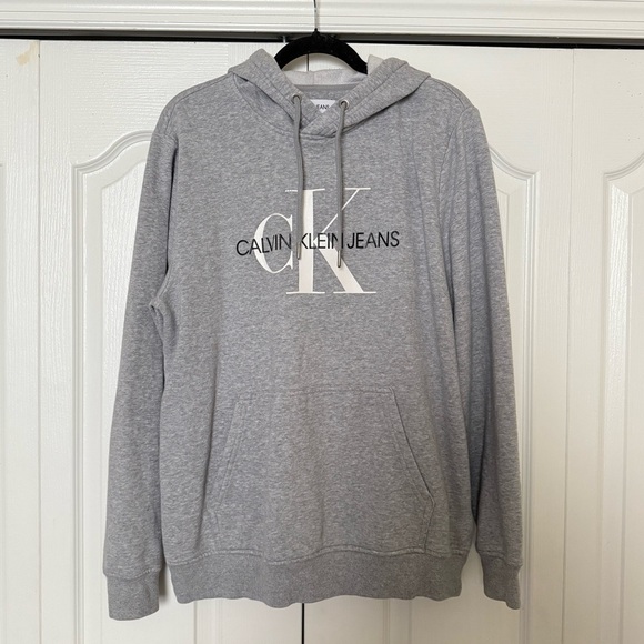 Calvin Klein Light Gray Hoodie for Men - Picture 1 of 3